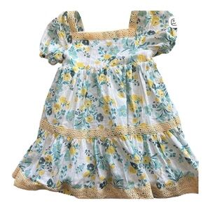 Joie Floral Dress with Yellow and Blue Pattern 2T